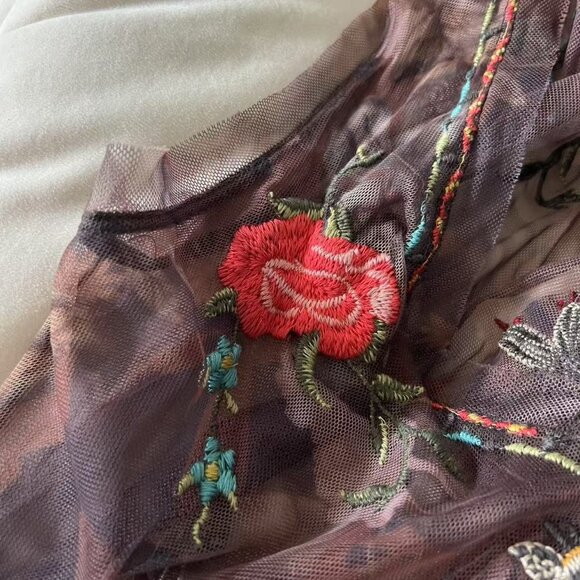 NWT $395 JOHNNY WAS BIYA Nyah Embroidered Mesh Maxi Tank Dress Size S - Picture 9 of 14